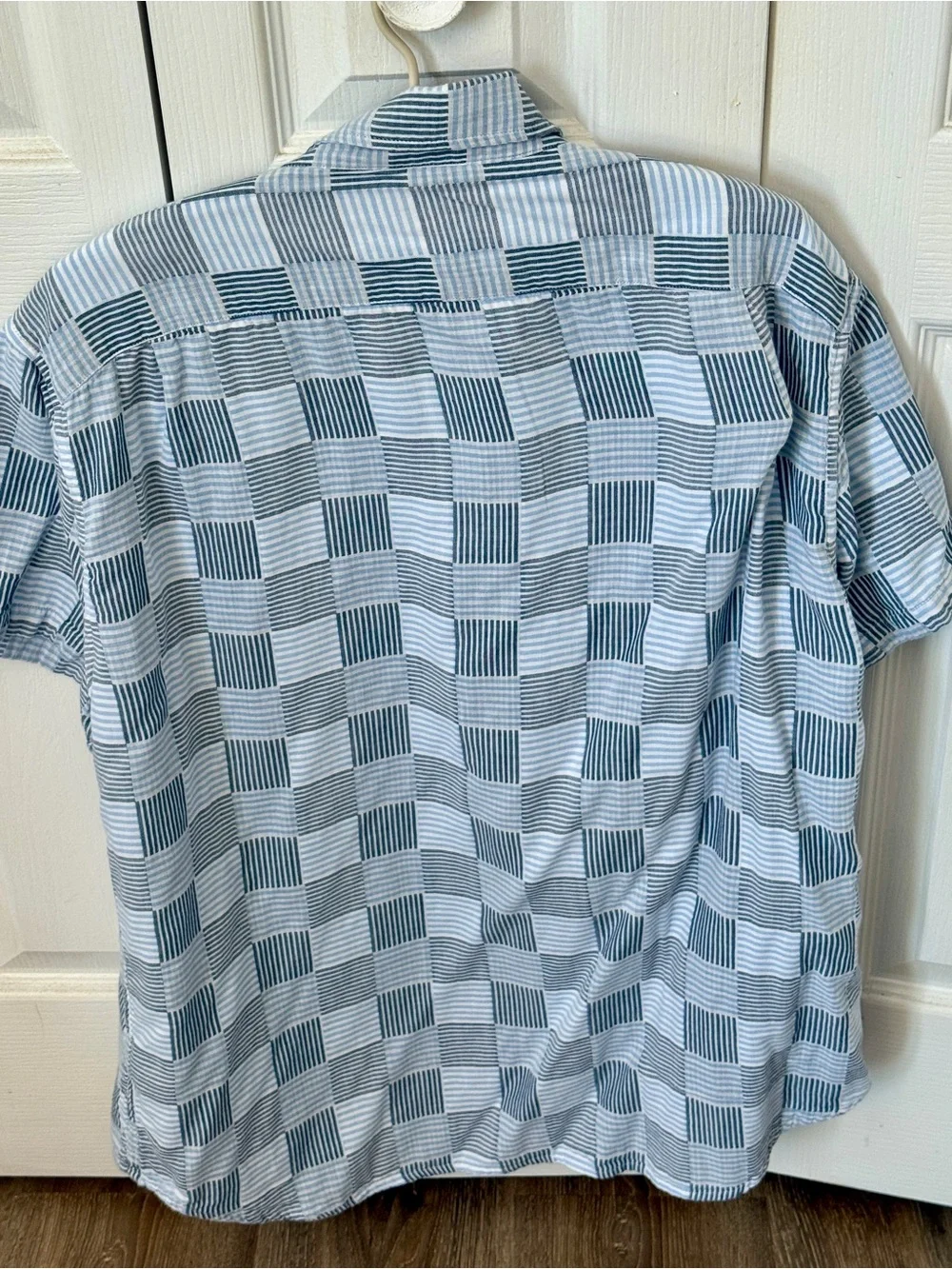 J. Crew Light Blue and Navy Check Button-Up Shirt